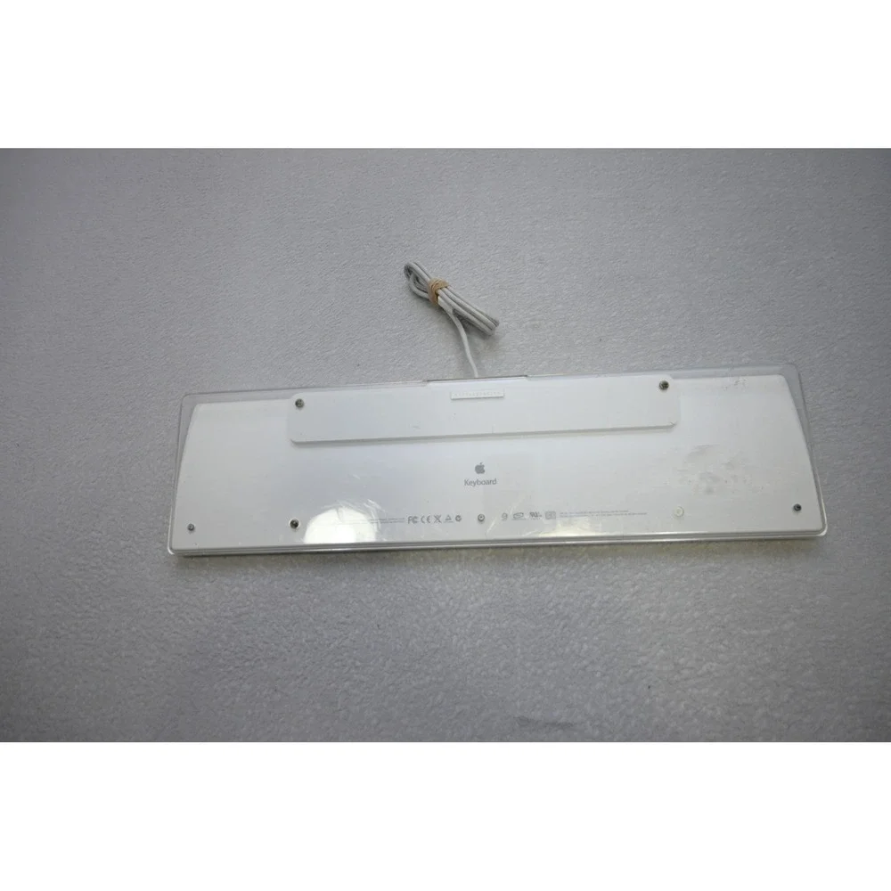 Apple Keyboard Computer OS X A1048 White Clear USB Wired Numeric Good